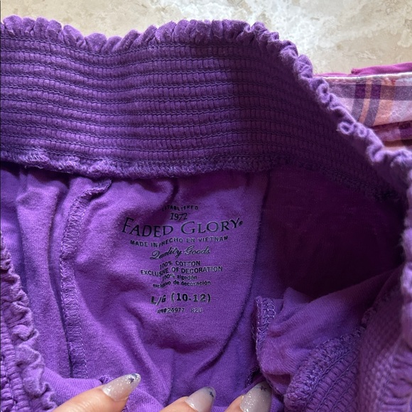 Bundle Plaid and Solid Purple Kid's Shorts Set - Picture 2 of 4